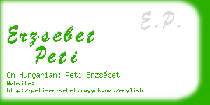 erzsebet peti business card